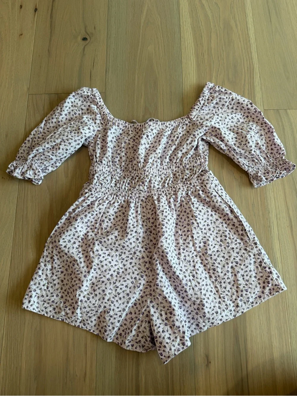 Old Navy Light Pink Floral Off-Shoulder One-Piece Romper